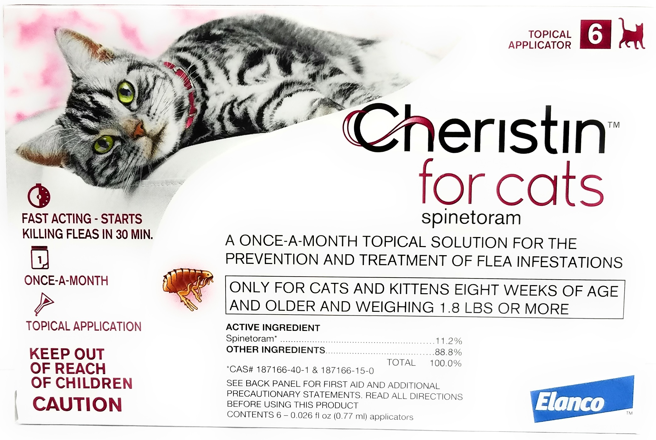 Vet Approved Rx Cheristin Topical Flea Treatment for Cats Over 1.8 lbs
