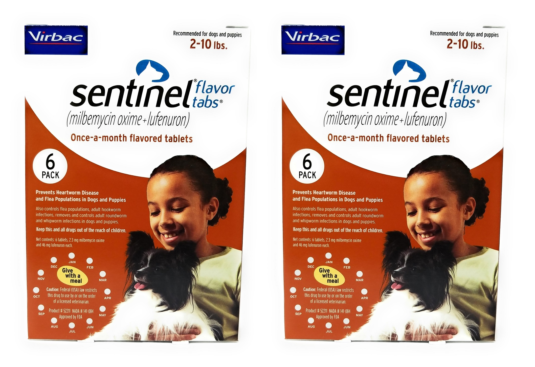 vet-approved-rx-sentinel-flavor-tabs-2-10-lbs-12-doses-for-pets