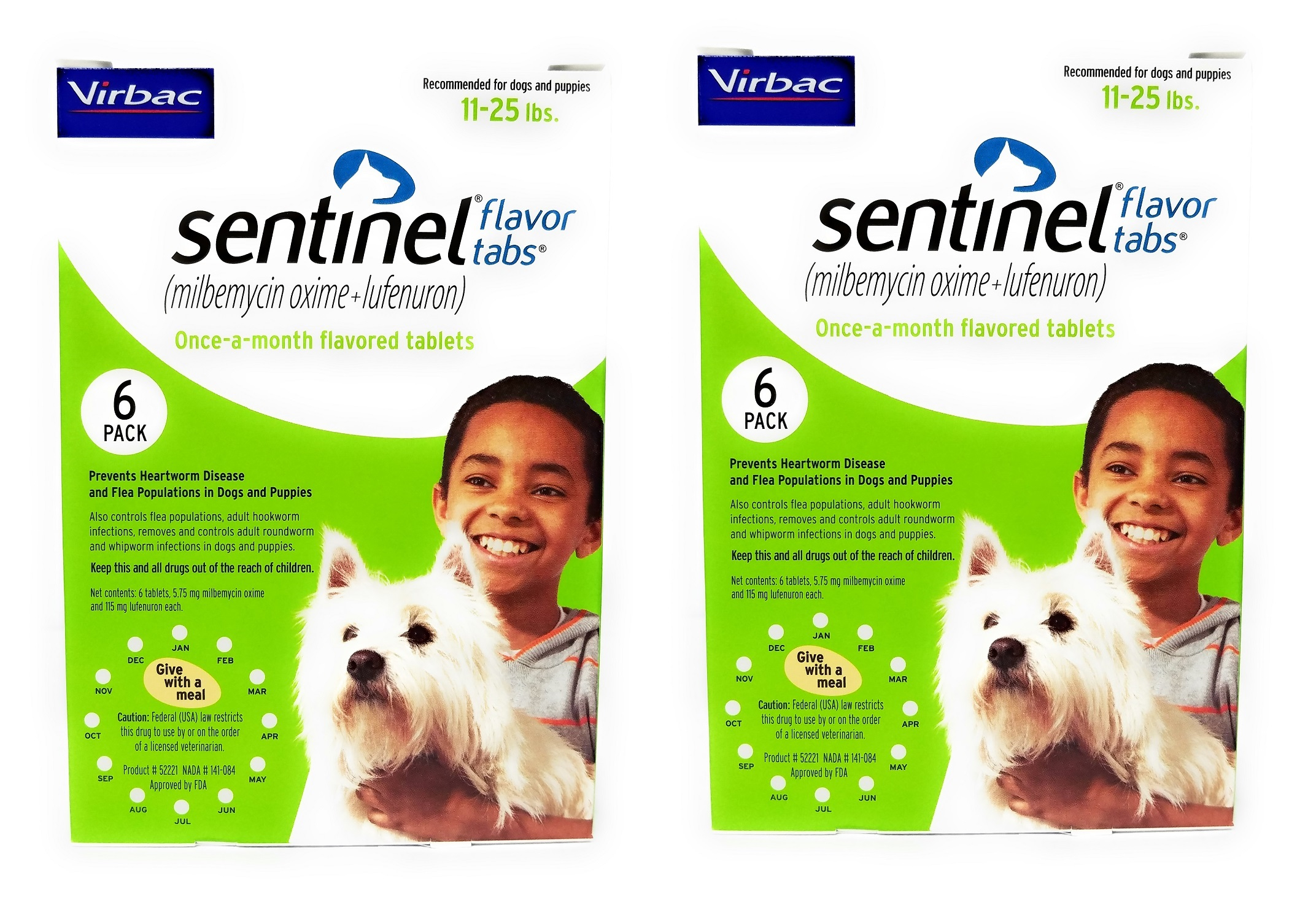 vet-approved-rx-sentinel-flavor-tabs-11-25-lbs-12-doses-for-pets