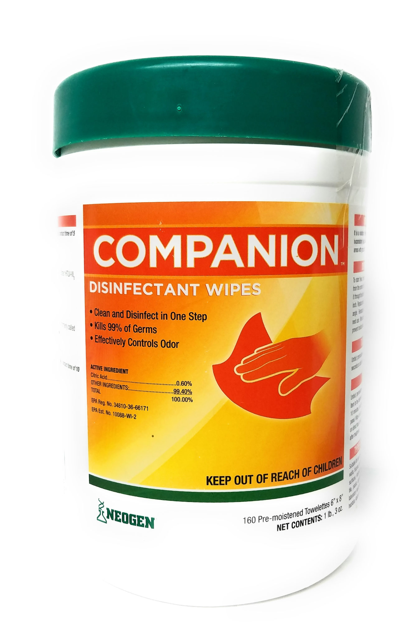 Vet Approved Rx Companion Disinfectant Wipes 160 Count for Pets